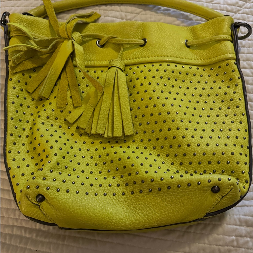 Aimee Kestenberg neon yellow crossbody.